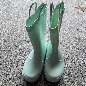 Mint Green Girls Rain Boots